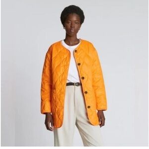 Everlane Bright Orange Quilted Puffer Jacket